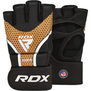 GUANTE DE MMA RDX SPORT AURA+ NEGRO/DORADO TALLA L